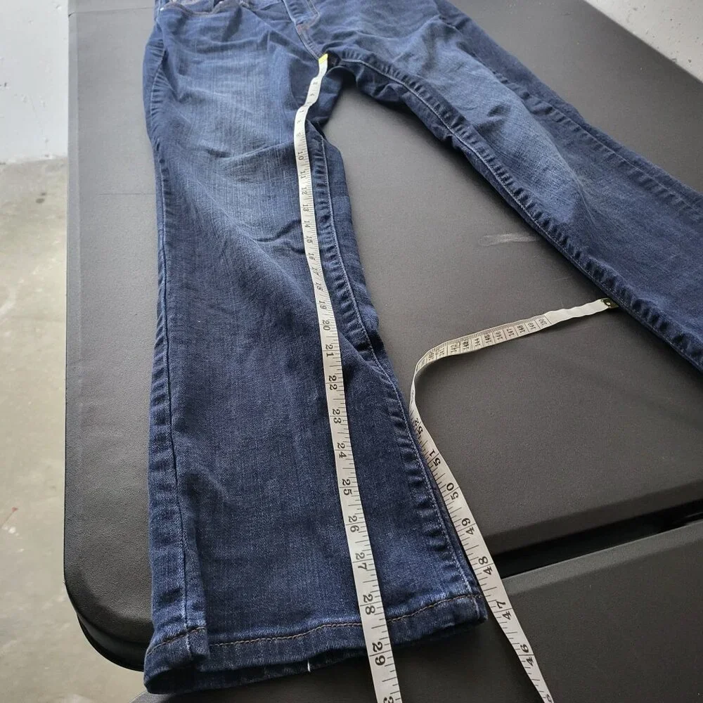 Levi's Womens 505 Straight Leg Dark Wash Mid Rise‎ Denim Blue Jeans 27/30 Casual